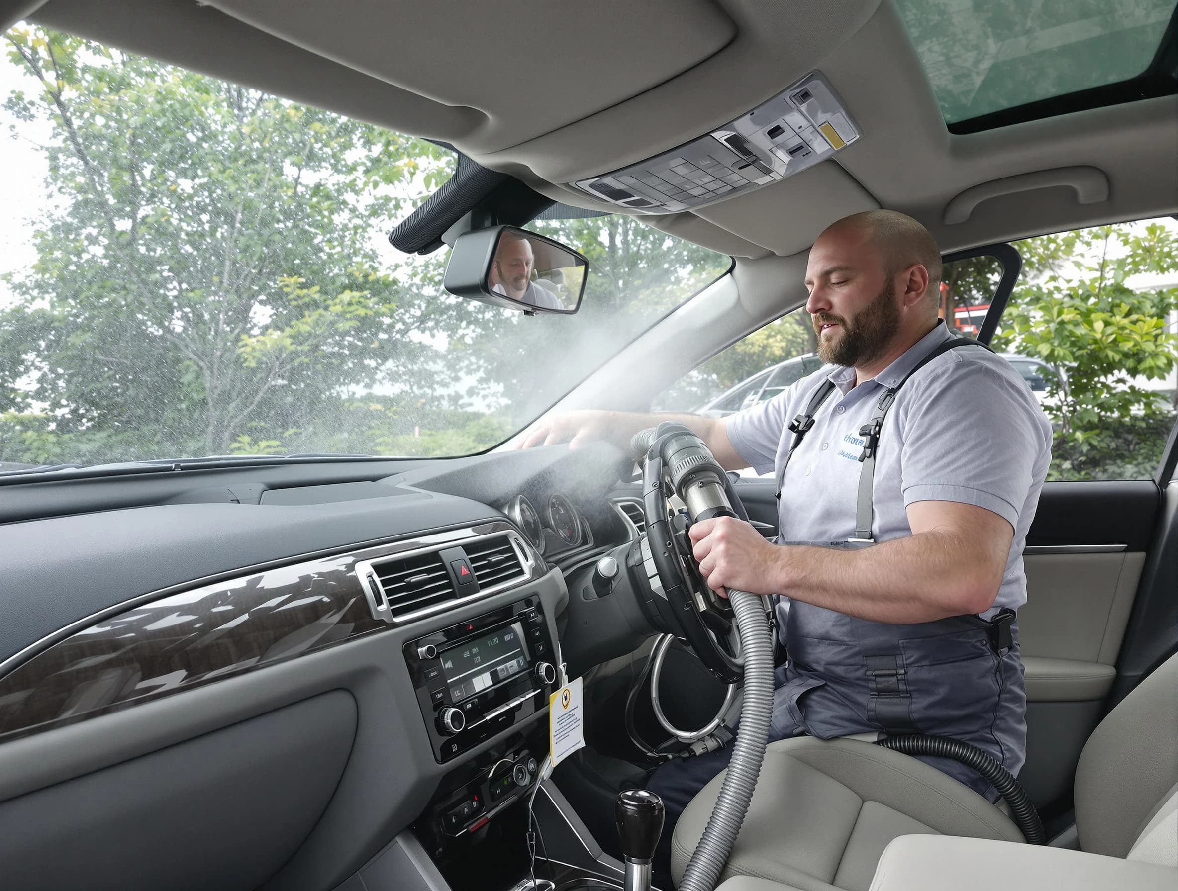 Richland Air Duct Cleaning specialist performing professional car duct cleaning in Richland